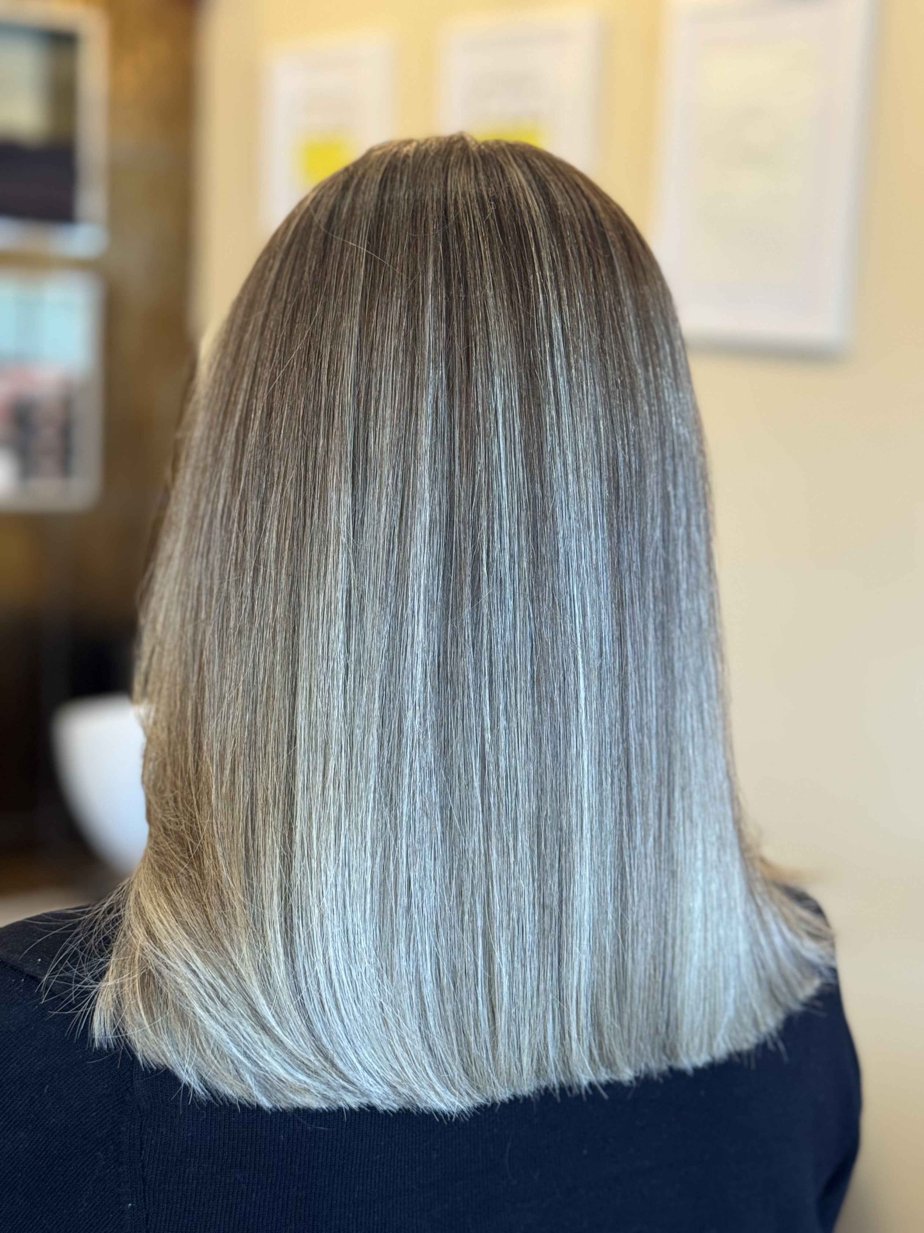 Sleek Silver-Blonde Bob